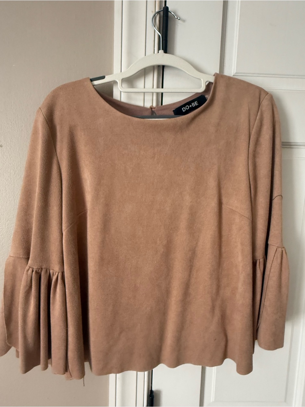 DO+BE Suede-Look Tan Bell Sleeve Dress